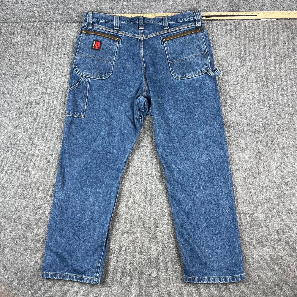 Wrangler Riggs Jeans Mens Size 40x32 Blue Carpenter Workwear Relaxed Fit Denim